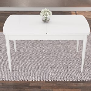 Fer Serisi 70x114 Açılabilir Beyaz Masa Takımı Ve 6 Cappucino Sandalye Cappucino
