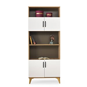 Kumsal Dolaplı 5 Raflı Kitaplık 80x30x195cm