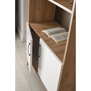 Kumsal Dolaplı 5 Raflı Kitaplık 80x30x195cm