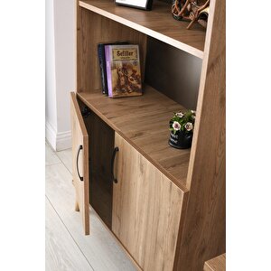 Kumsal Dolaplı 5 Raflı Kitaplık 80x30x195cm