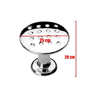 Noktalı Düğme Çekmece Dolap Kapak Kulpu Kulbu Krom Metal Daire Kulp (4 Adet)