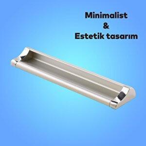 Plus Mobilya Dolap Kapak Çekmece Kulpu Kulbu 192 Mm Mat Krom Metal Kulp