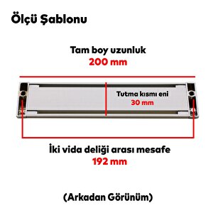 Plus Mobilya Dolap Kapak Çekmece Kulpu Kulbu 192 Mm Mat Krom Metal Kulp