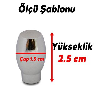 Mermi Düğme Çekmece Dolap Kapak Kulp Kulbu Krom Metal Kulp