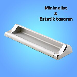 Plus Mobilya Mutfak Dolap Dolabı Kapak Çekmece Kulpu Kulbu (128 Mm-12.8 Cm) Mat Krom Metal Kulpları