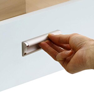 Plus Mobilya Mutfak Dolap Dolabı Kapak Çekmece Kulpu Kulbu (128 Mm-12.8 Cm) Mat Krom Metal Kulpları