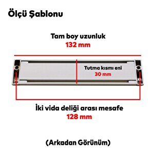 Plus Mobilya Mutfak Dolap Dolabı Kapak Çekmece Kulpu Kulbu (128 Mm-12.8 Cm) Mat Krom Metal Kulpları