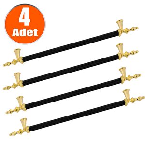 Ovacık Çekmece Dolap Kapak Kulpu Kulbu 224 Mm Siyah Gold Metal Kulp (4 Adet)