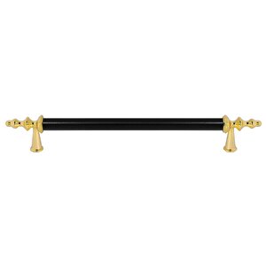 Ovacık Çekmece Dolap Kapak Kulpu Kulbu 224 Mm Siyah Gold Metal Kulp (4 Adet)