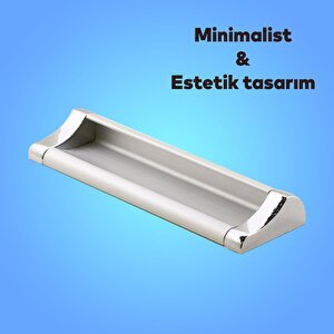 Plus Mobilya Mutfak Dolap Dolabı Kapak Çekmece Kulpu Kulbu (96 Mm-9.6 Cm) Mat Krom Metal Kulpları
