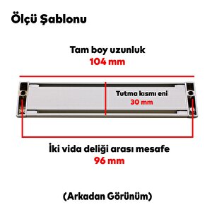 Plus Mobilya Mutfak Dolap Dolabı Kapak Çekmece Kulpu Kulbu (96 Mm-9.6 Cm) Mat Krom Metal Kulpları