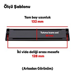 Plus Mobilya Mutfak Dolap Dolabı Kapak Çekmece Kulpu Kulbu (128 Mm-12.8 Cm) Mat Siyah Metal Kulpları