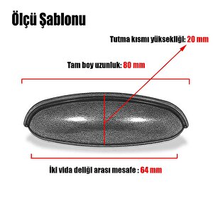 Nubira Midye Çekmece Dolap Kapak Kapağı Kulpu Kulbu 64 Mm Krom Rustik Metal Kulpları (4 Adet)