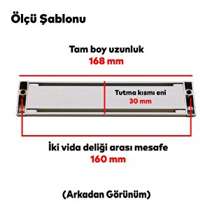 Plus Mobilya Mutfak Dolap Dolabı Kapak Çekmece Kulpu Kulbu (160 Mm-16.0 Cm) Mat Krom Metal Kulpları