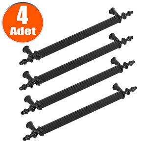 Ovacık Çekmece Dolap Dolabı Kulpu Kulbu Siyah Metal Kulp (192 Mm-192.2 Cm) (4 Adet) Mobilya Mutfak
