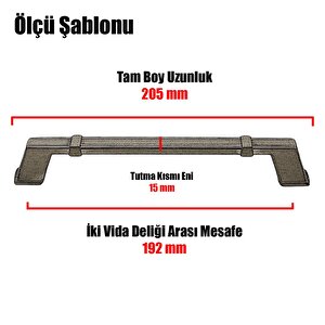 Passage Çekmece Dolap Dolabı Kulpu Kulbu (192 Mm-192.2 Cm) Parlak Krom Metal Kulpları Mobilya Mutfak