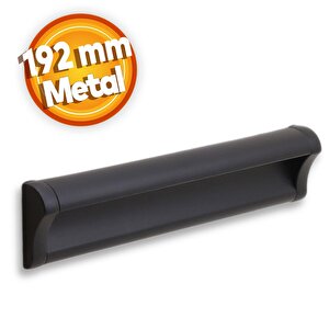 Plus Mobilya Dolap Kapak Çekmece Kulpu Kulbu 192 Mm Mat Siyah Metal Kulp
