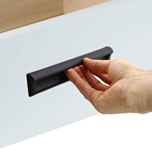 Plus Mobilya Dolap Kapak Çekmece Kulpu Kulbu 192 Mm Mat Siyah Metal Kulp