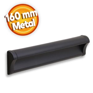 Plus Mobilya Mutfak Dolap Dolabı Kapak Çekmece Kulpu Kulbu (160 Mm-16.0 Cm) Mat Siyah Metal Kulpları