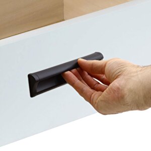 Plus Mobilya Mutfak Dolap Dolabı Kapak Çekmece Kulpu Kulbu (160 Mm-16.0 Cm) Mat Siyah Metal Kulpları