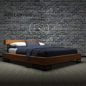 Noz Masi̇f Ahşap Tek Ki̇şi̇li̇k Karyola 120x200 - Açik Cevi̇z Renk