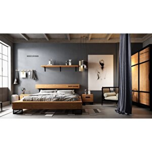 Noz Masi̇f Ahşap Tek Ki̇şi̇li̇k Karyola 160x200 - Açik Cevi̇z Renk