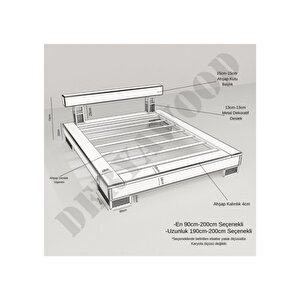 Noz Masi̇f Ahşap Tek Ki̇şi̇li̇k Karyola 160x200 - Açik Cevi̇z Renk
