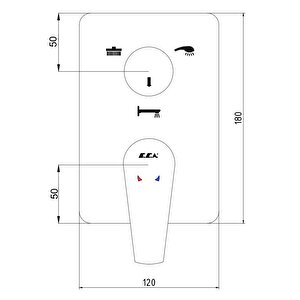 Eca Niobe Ankastre Banyo Bataryası 2 Parça Set / 3 Yollu (102167313-k+102166301)