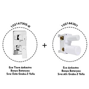 Eca Tiera Ankastre Banyo Bataryası 2 Parça Set / 3 Yollu (102167305-k+102166301)
