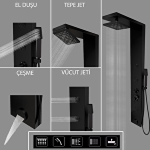Venüs Lena Premium Masajlı Duş Paneli - Dikey Jakuzi -Duş Robotu - El Duşu - Duş Başlığı