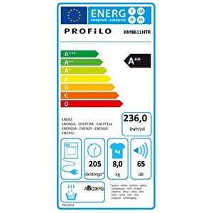Profilo Km8611htr A++ 8 Kg Isı Pompalı Çamaşır Kurutma Makinesi