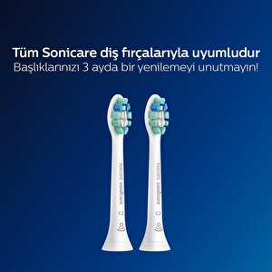 Philips Sonicare Hx9022/10 - Optimal Plaque Defence - Sonic Şarjlı Diş Fırçası Yedek Başlıkları - 2'li Beyaz