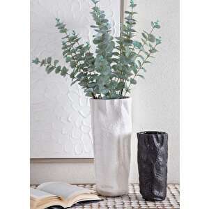 Licia Seramik Vazo Beyaz 18x12x40 Cm