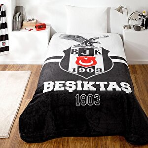 Beşiktaş Logo Üstü Kartal Tek Kişilik Battaniye