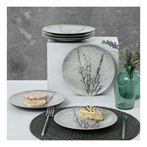 Black Little Flower Pasta Tabağı 20 Cm 6 Adet 20974