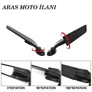 Motosiklet Kanat Dikiz Aynaları Ayarlanabilir R25 -cbr 250-125-600rr-1000rr-r6-r1 Uyumlu-arasmoto