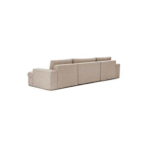 Mode Siesta Pro Kuş Tüyü Köşe Koltuk Takımı 4 Modül 11 Kahverengi Keten Kumaş İşbir Sünger(dairenize Teslim)