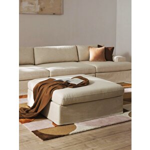 Mode Siesta Pro Kuş Tüyü Köşe Koltuk Takımı 4 Modül 05 Bej Keten Kumaş İşbir Sünger(dairenize Teslim) Bej