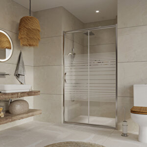 Duşakabin Ön Cephe 5mm Çizgili H:190 - Ölçü : 107 107 cm