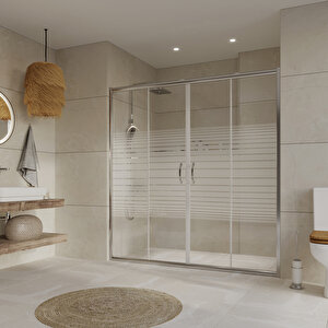 Duşakabin Ön Cephe 5mm Çizgili H:190 - Ölçü : 131 131 cm