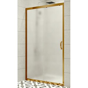 Duşakabin Ön Cephe Altın Profil Buzlu Cam 5mm H:190 - Ölçü : 178 178 cm