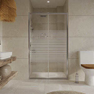 Duşakabin Ön Cephe 5mm Çizgili H:190 - Ölçü : 129 129 cm