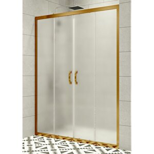 Duşakabin Ön Cephe Altın Profil Buzlu Cam 5mm H:190 - Ölçü : 187 187 cm