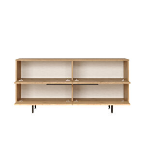 Robin Home Lidya Konsol 4 Kapaklı Metal Ayaklı Uv Baskı 160cm Sepet-jüt