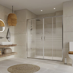 Duşakabin Ön Cephe 5mm Çizgili H:190 - Ölçü : 151 151 cm