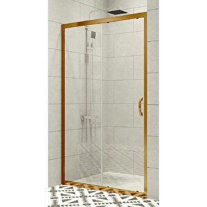 Duşakabin Ön Cephe Altın Profil Şeffaf Cam 5mm H:190 - Ölçü : 113 113 cm