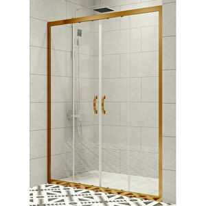 Duşakabin Ön Cephe Altın Profil Şeffaf Cam 5mm H:190 - Ölçü : 167 167 cm