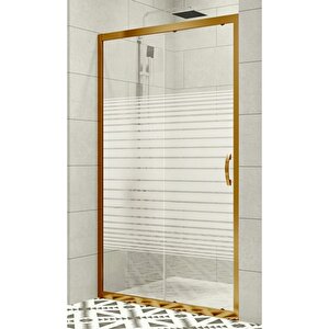 Duşakabin Ön Cephe Altın Profil Çizgili Cam 5mm H:190 - Ölçü : 135 135 cm