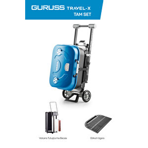 Travel-x Taşınabilir Mangal Tam Set Mavi Mavi