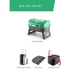 Go & Grill Barbekü Mangal Tam Set Yeşi̇l Yeşil